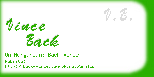 vince back business card